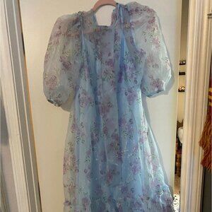 Floral maxi dress, prom dress, tea party dress.